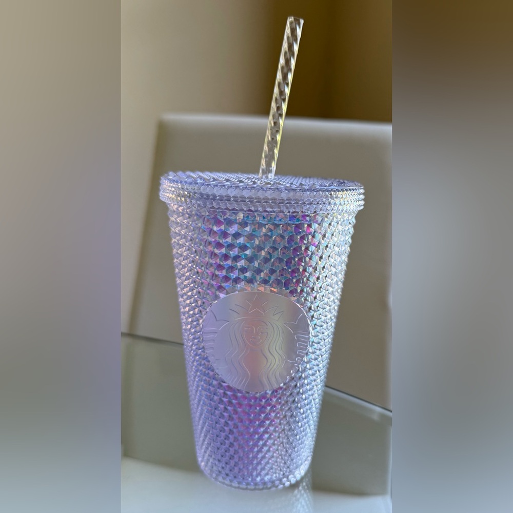 NWT Starbucks Holographic Tumbler with Straw. 16 oz